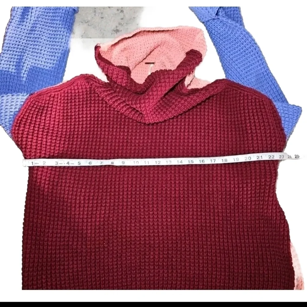Free People Womens Park City Oversized Chunky Colorblock Sweater S